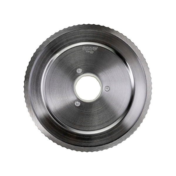 Wellenschliffmesser mit weißem Zahnrad Wellenschliffmesser mit weißem Zahnrad