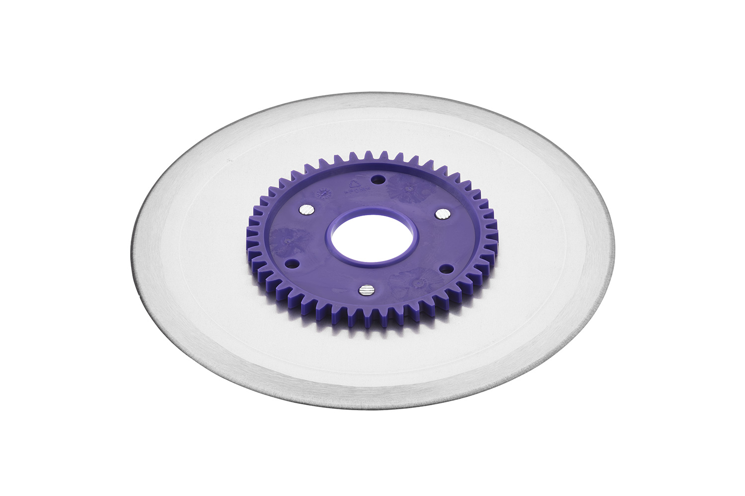 Smooth ham- and sausage circular blade with a purple gear
