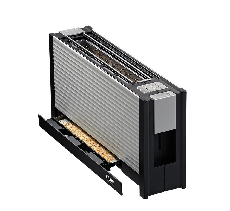 Toaster with aluminium front