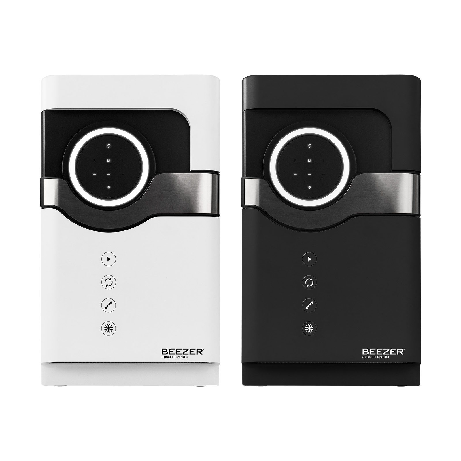 The white and black BEEZER beverage cooler.