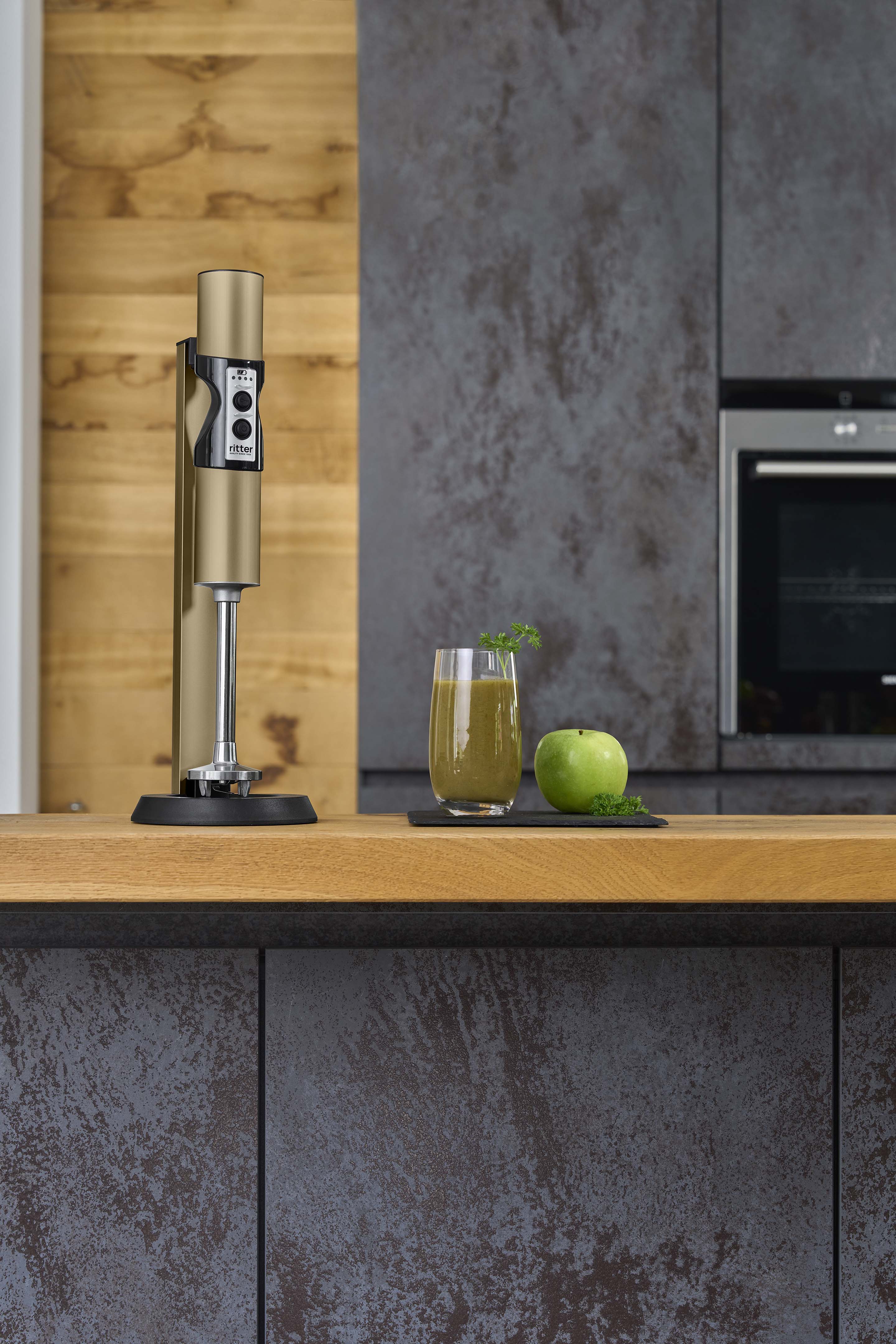 Electric hand blender in a modern kitchen