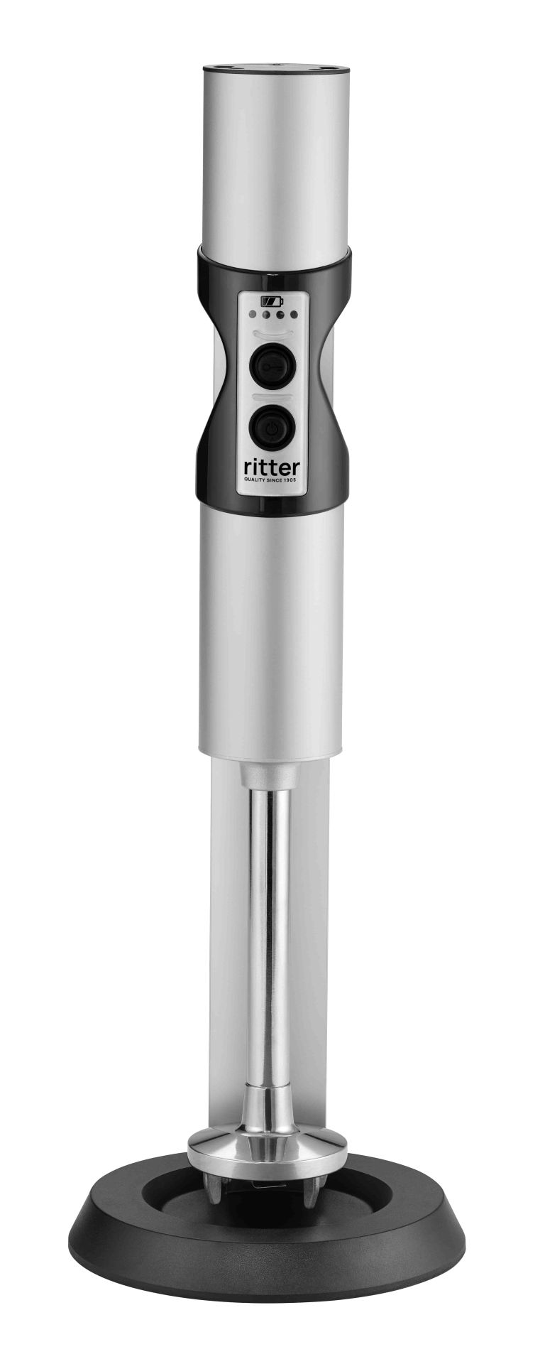Electric hand blender in silver Electric hand blender in silver