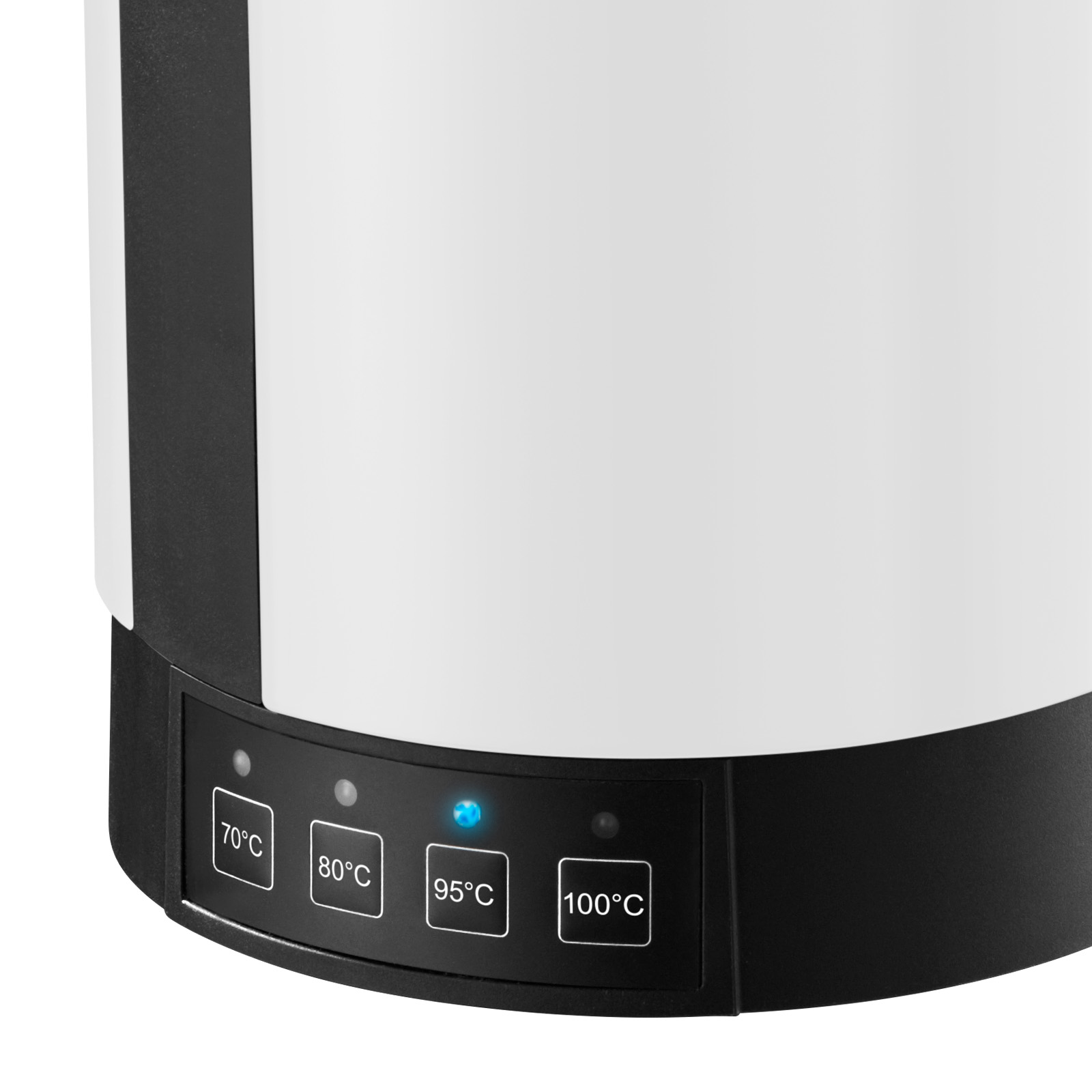 The temperature setting of the white kettle.