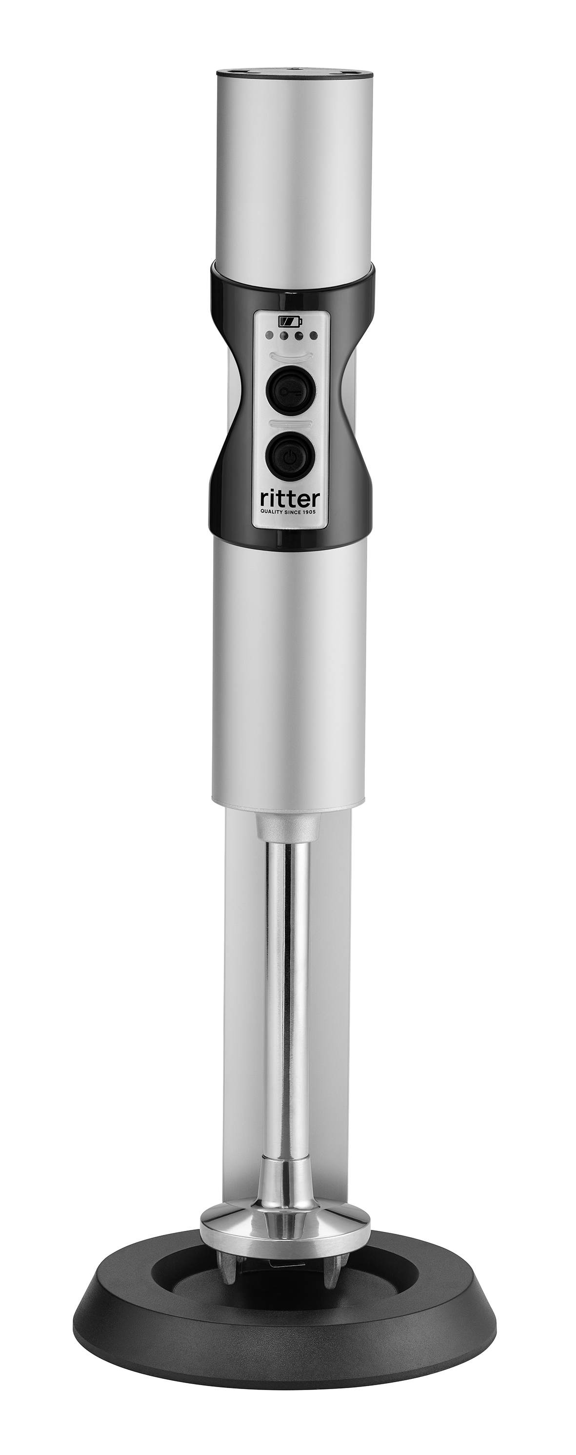 Electric hand blender in silver