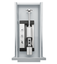 A picture of the built-in hand blender in a drawer.