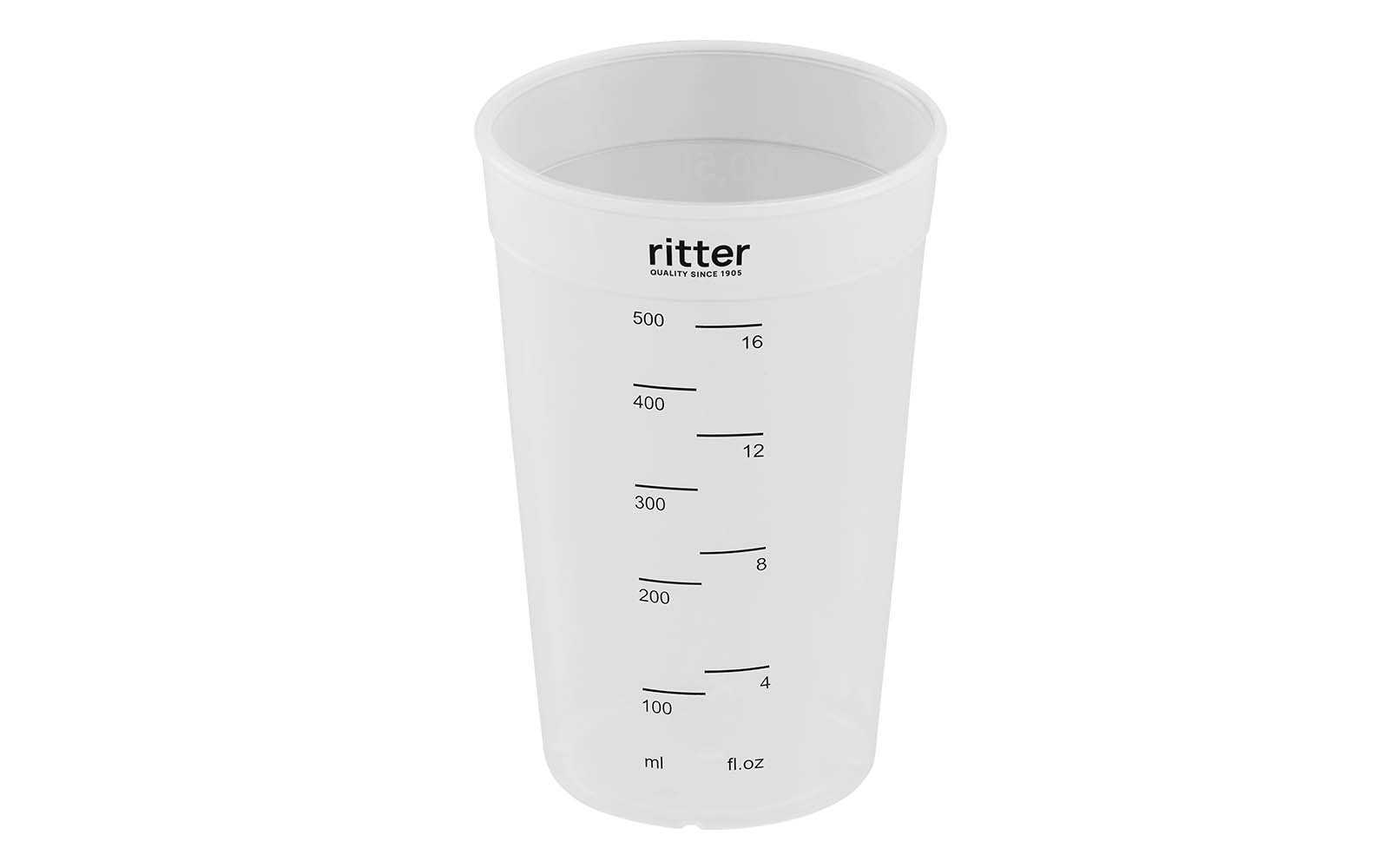 A picture of the plastic measuring cup.