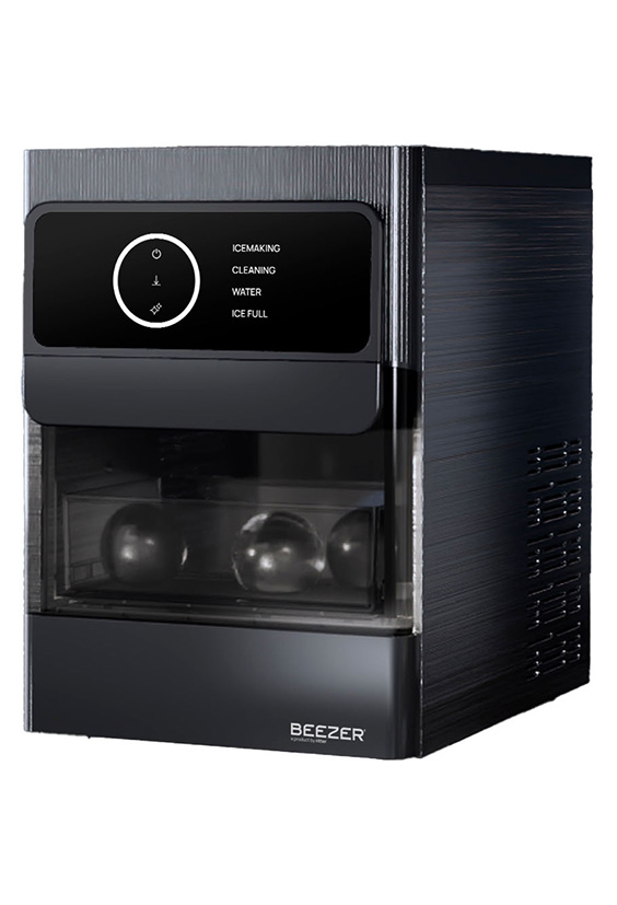 Schwarze Eiskugelmaschine seitliche Ansicht