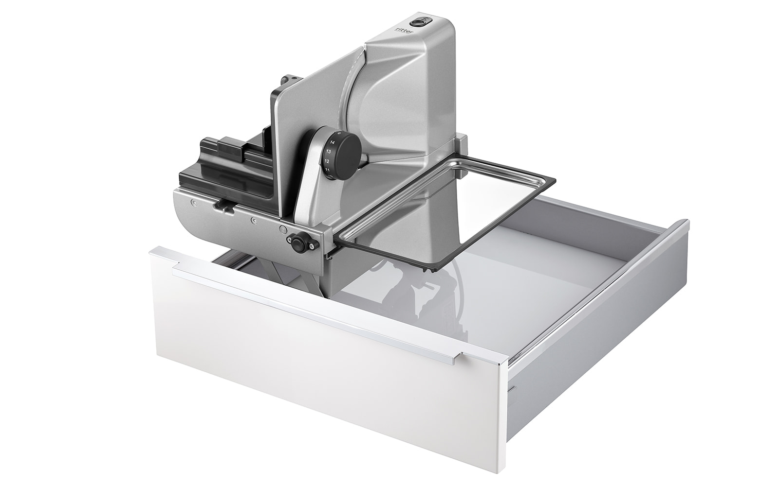 A picture of a left-guided built-in food slicer.