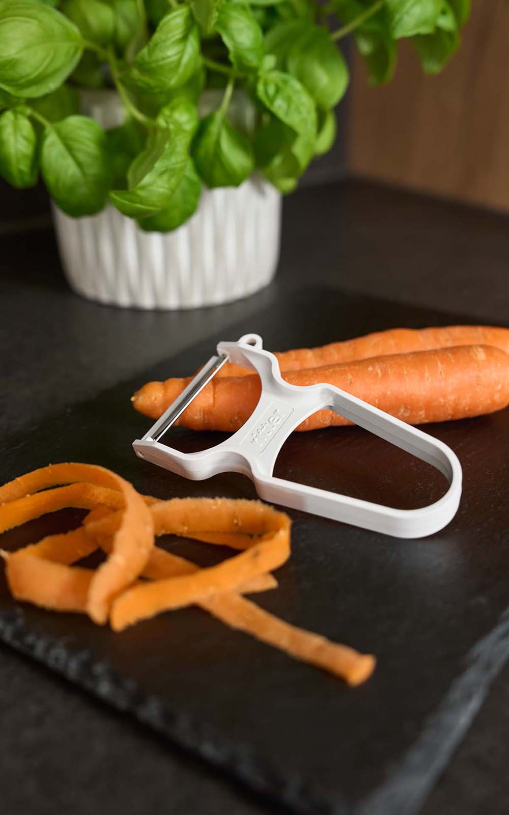 peeler with carrots and basil peeler with carrots and basil