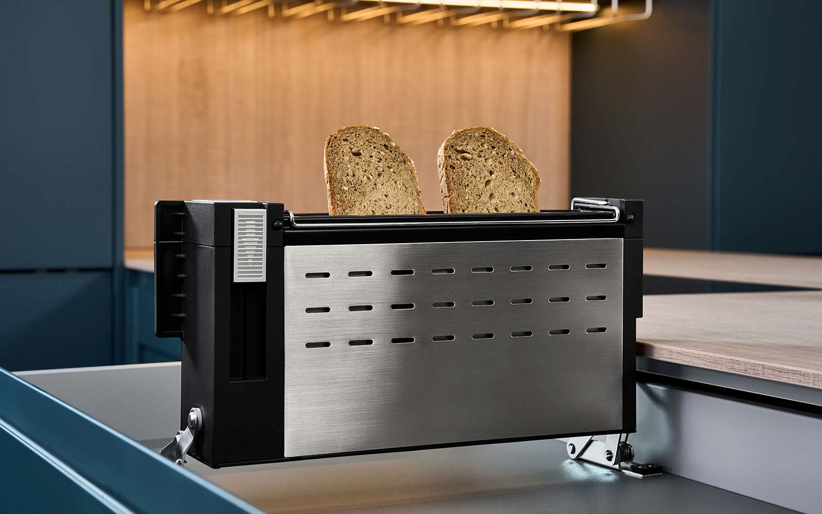 Built-in toaster in modern kitchen