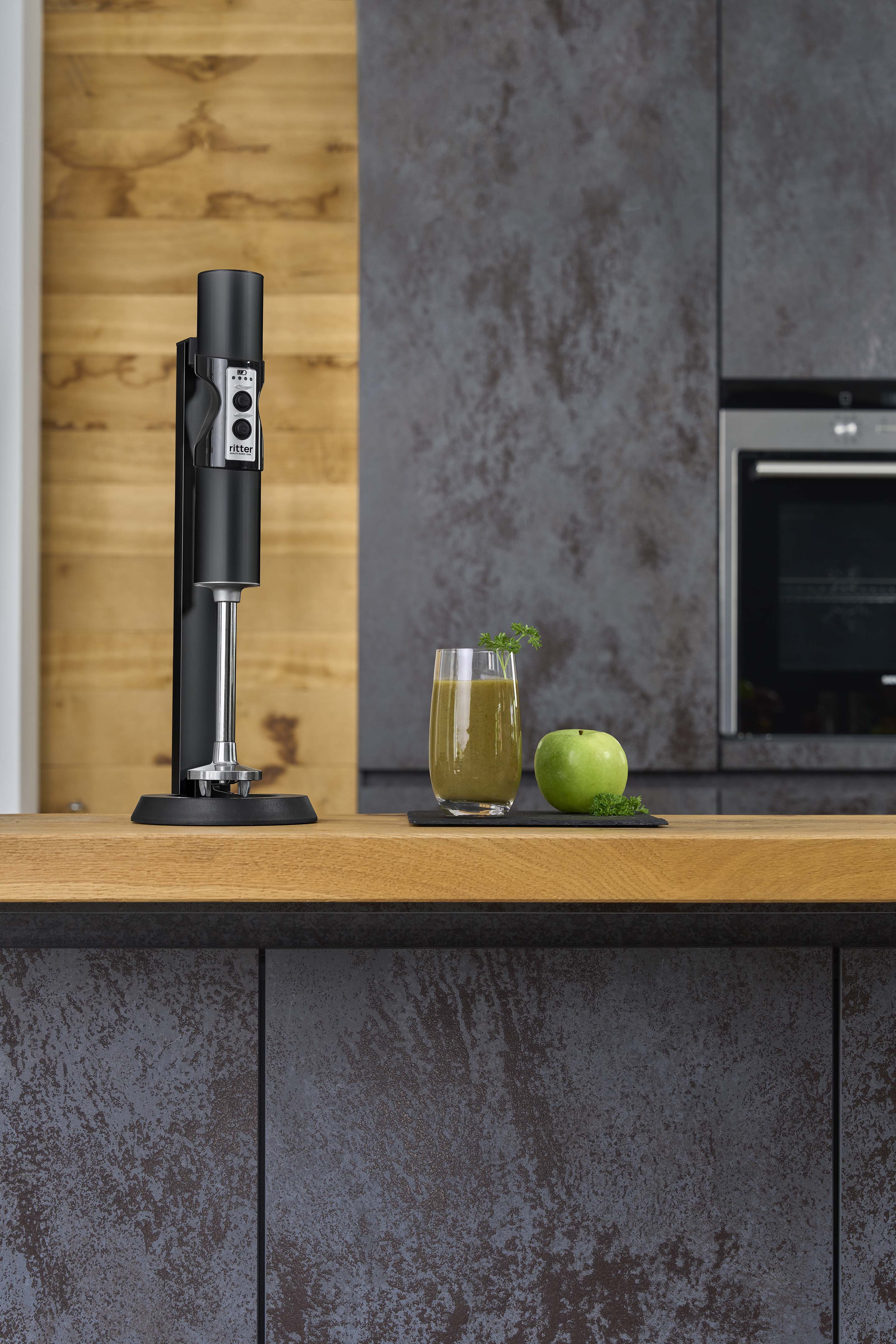 Electric hand blender in a modern kitchen