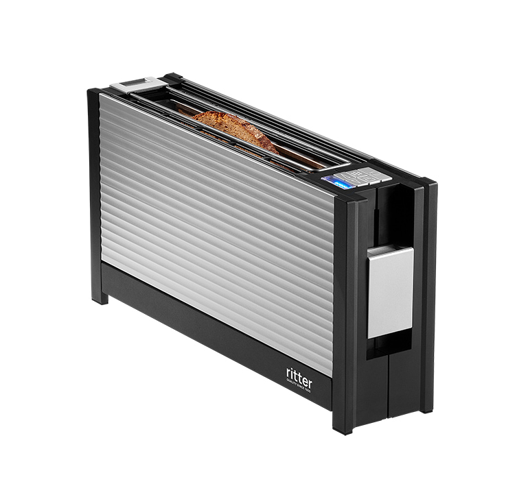 Toaster with aluminium front