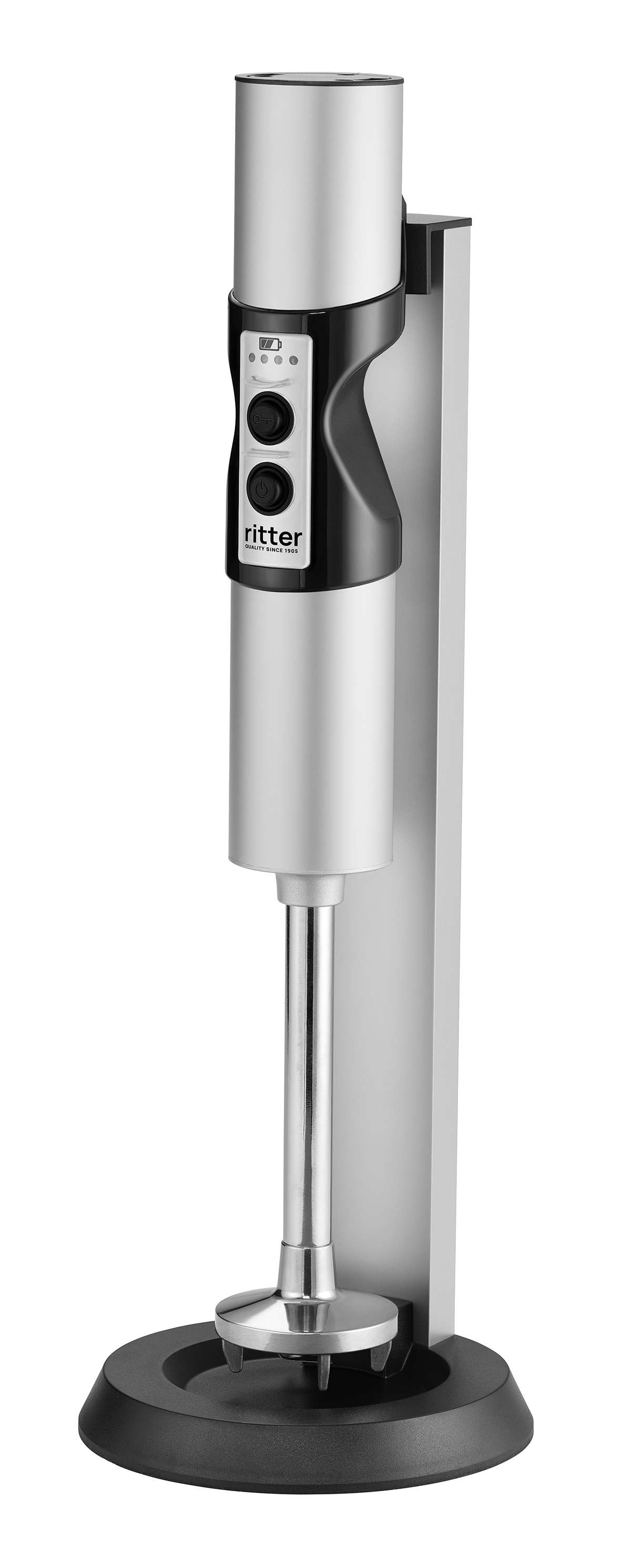 Electric hand blender in silver
